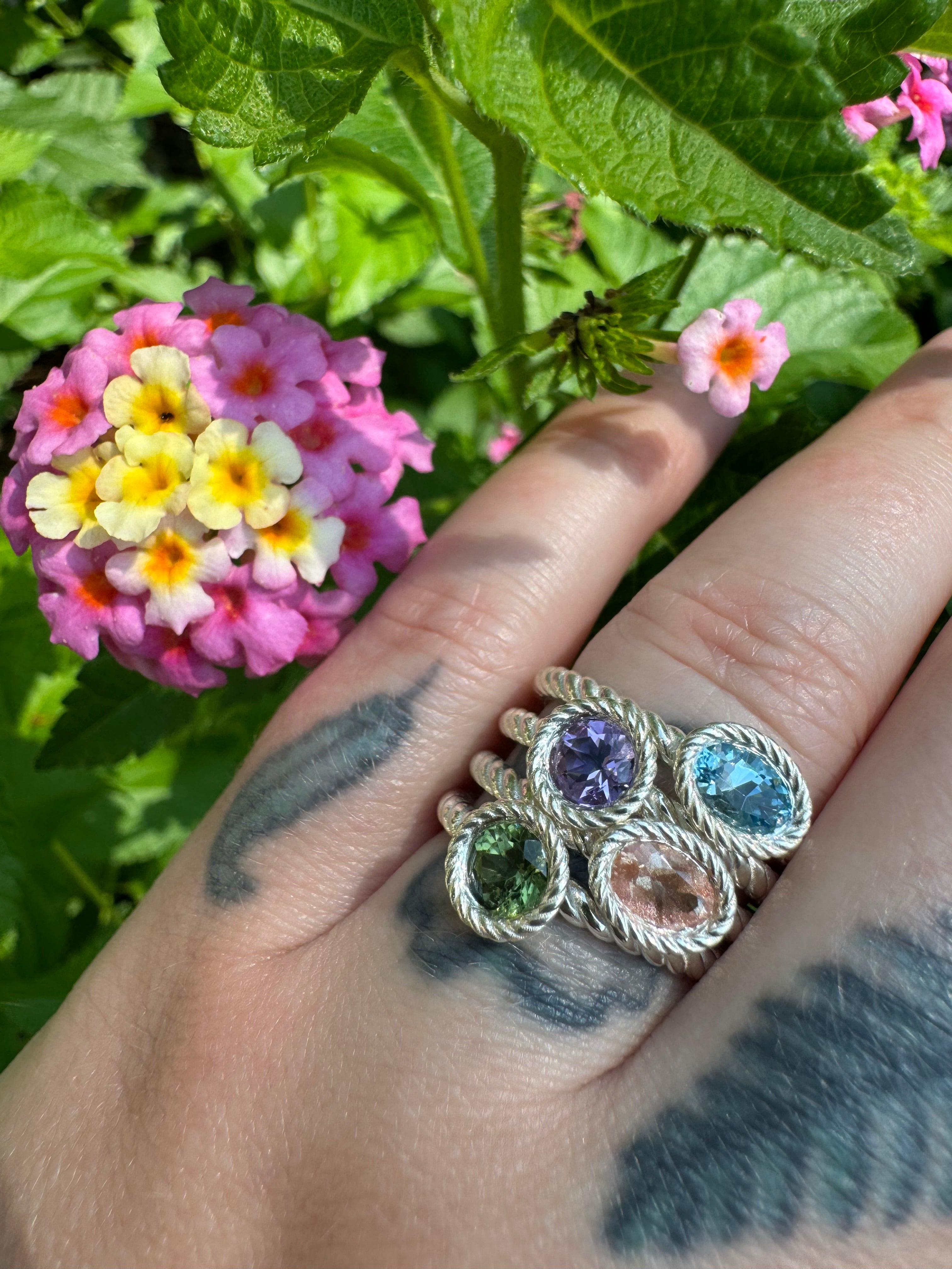 Amethyst Braided Ring