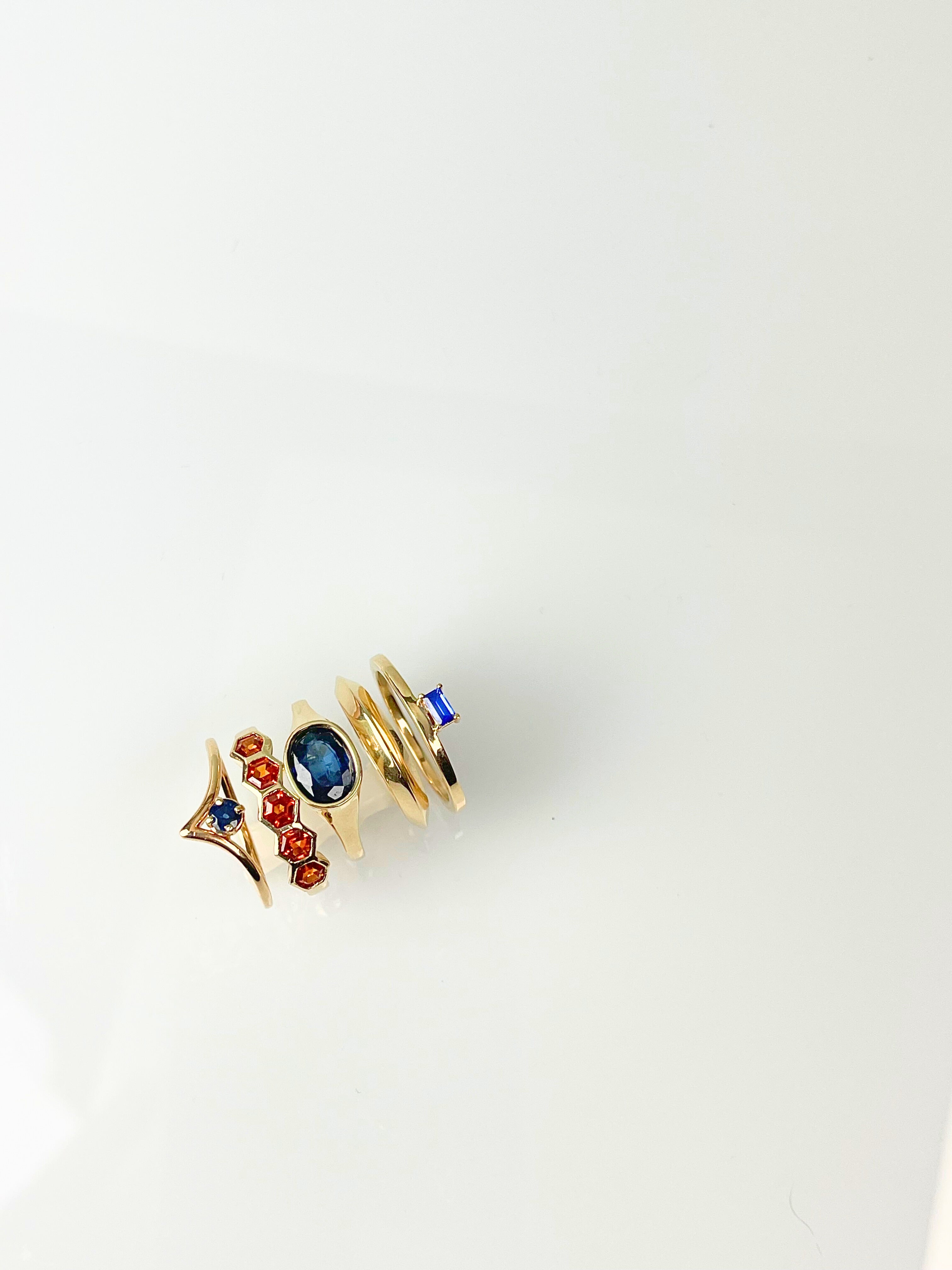 Sapphire Linear Ring