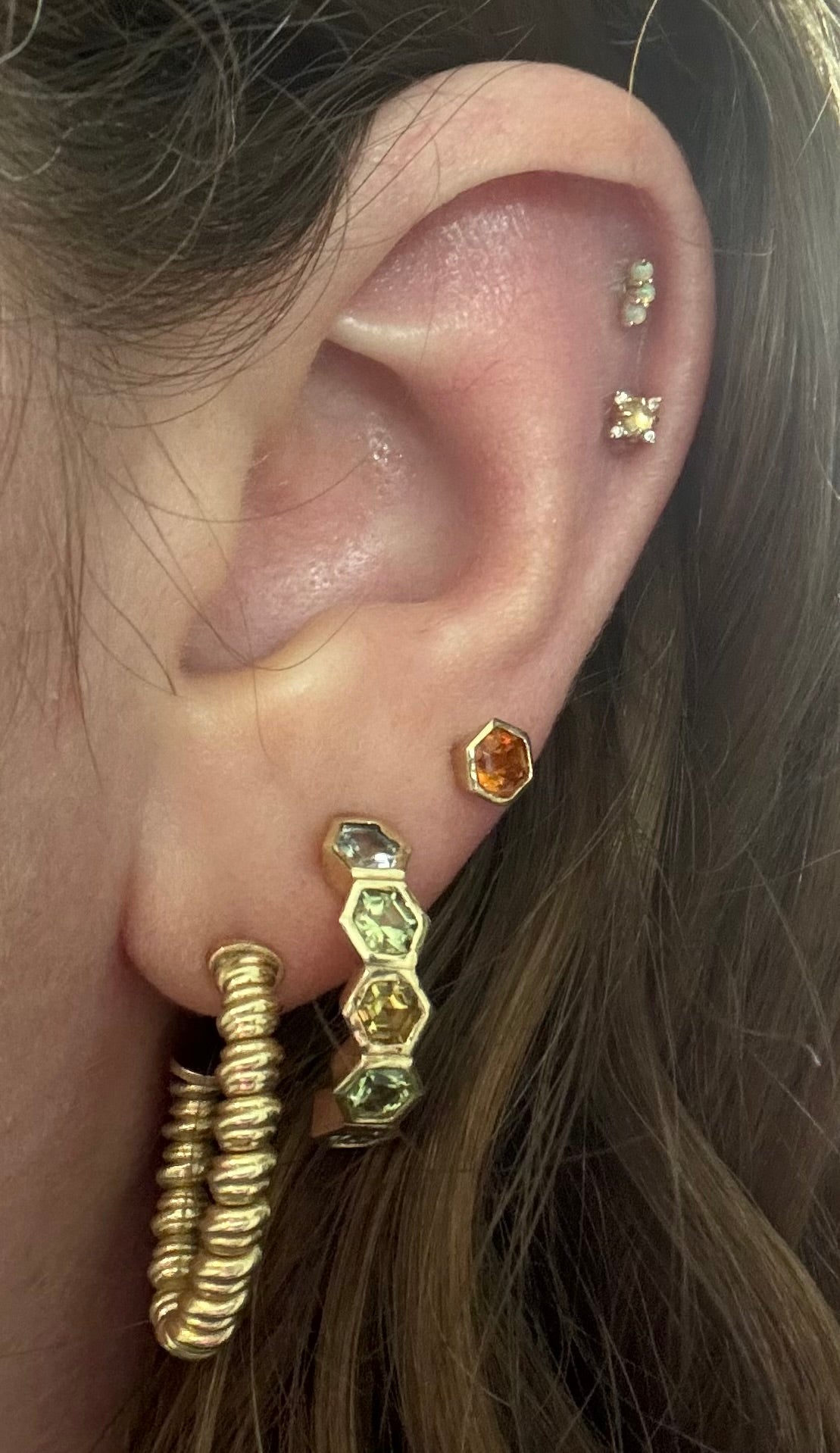 Ombre Honeycomb Half Hoops