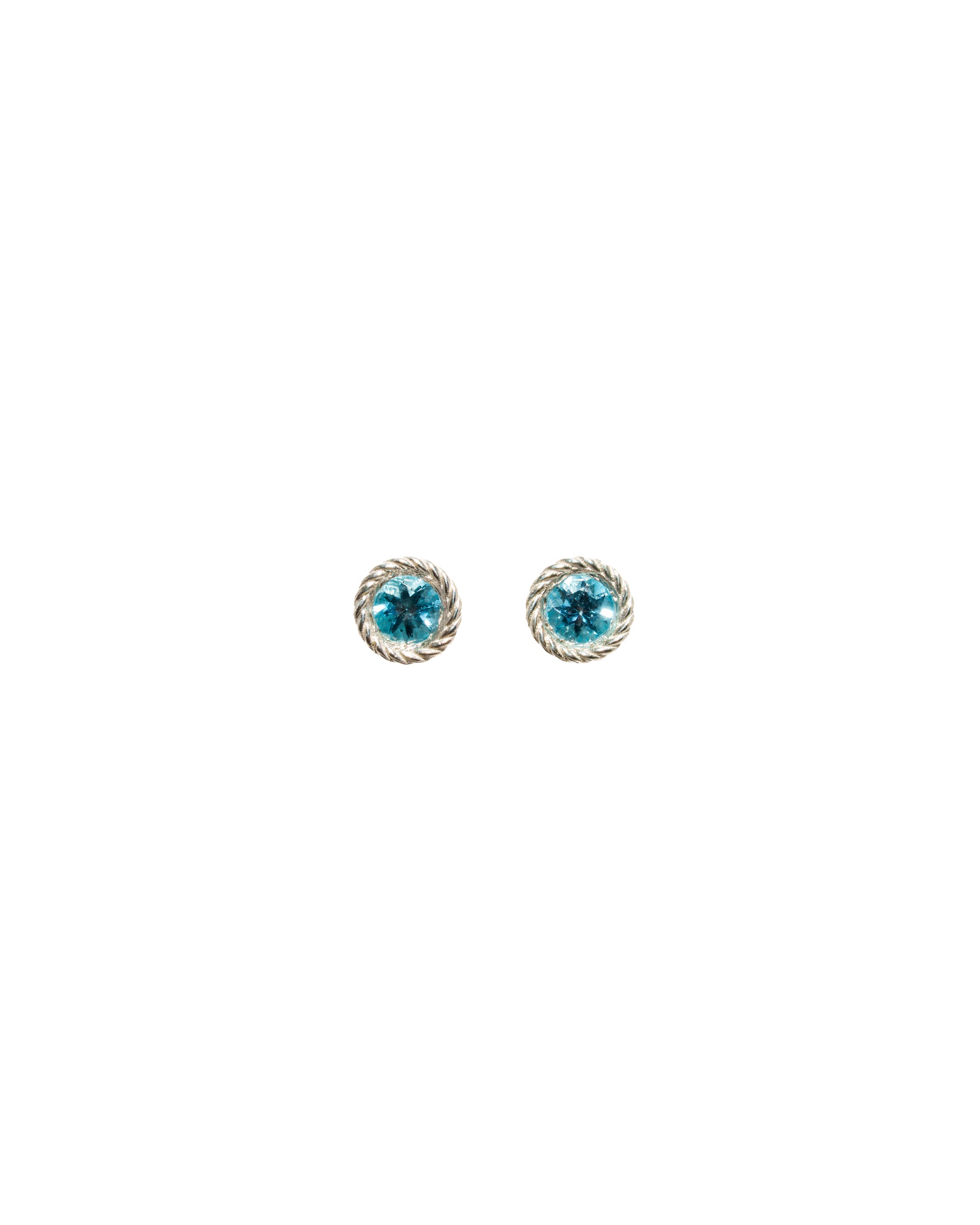 Blue Topaz Braided Studs