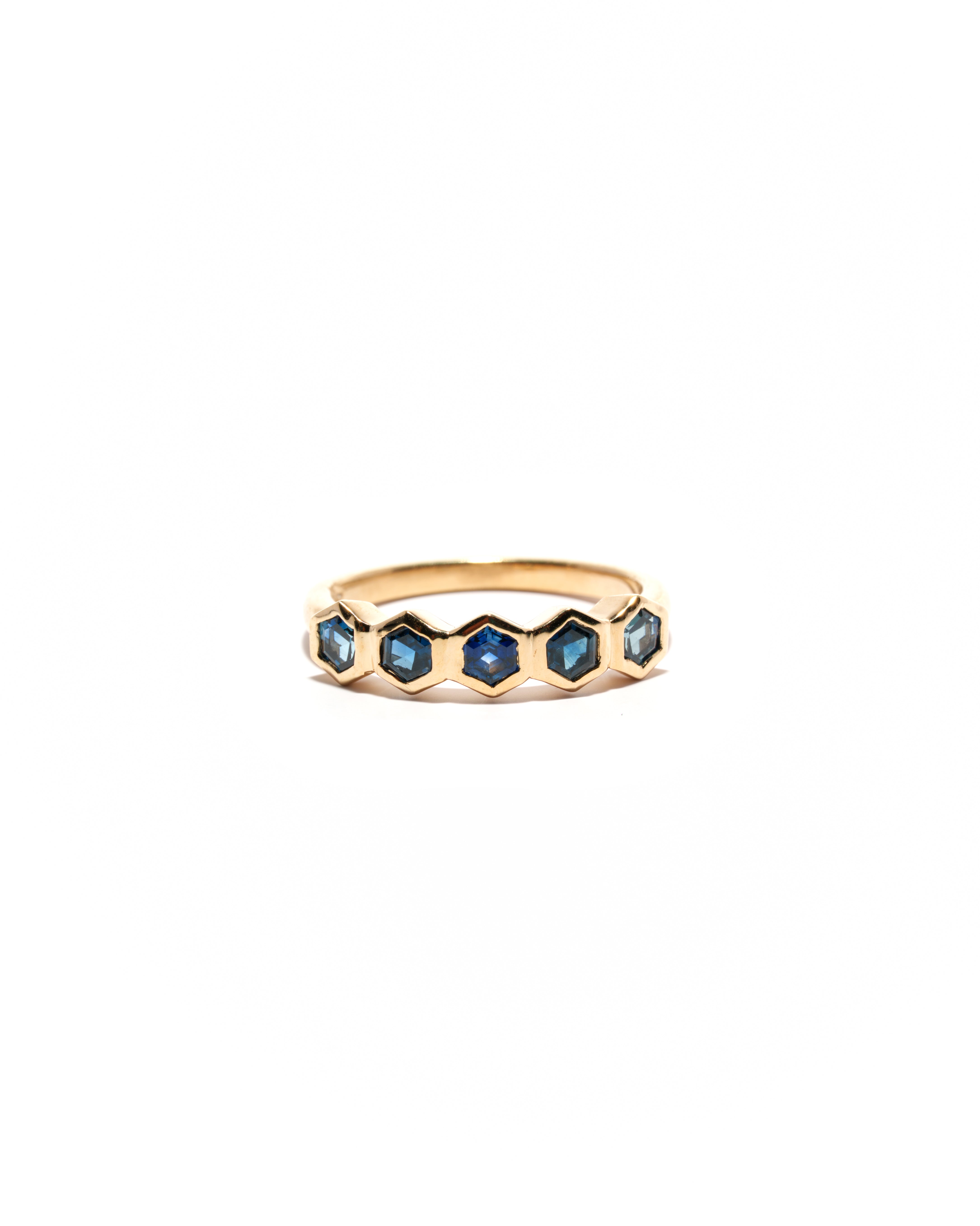 Sapphire Honeycomb Band
