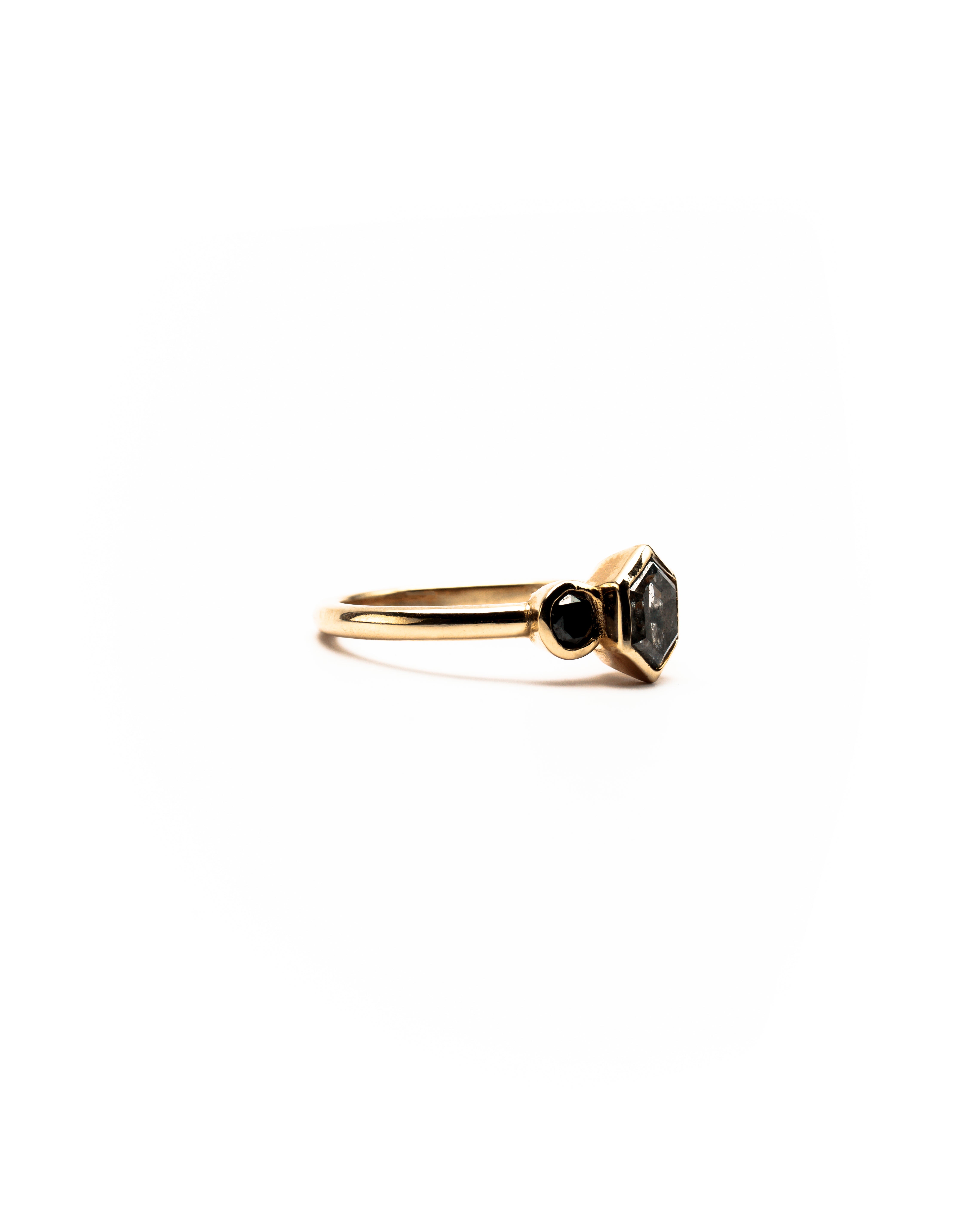 3 Stone Hex Ring