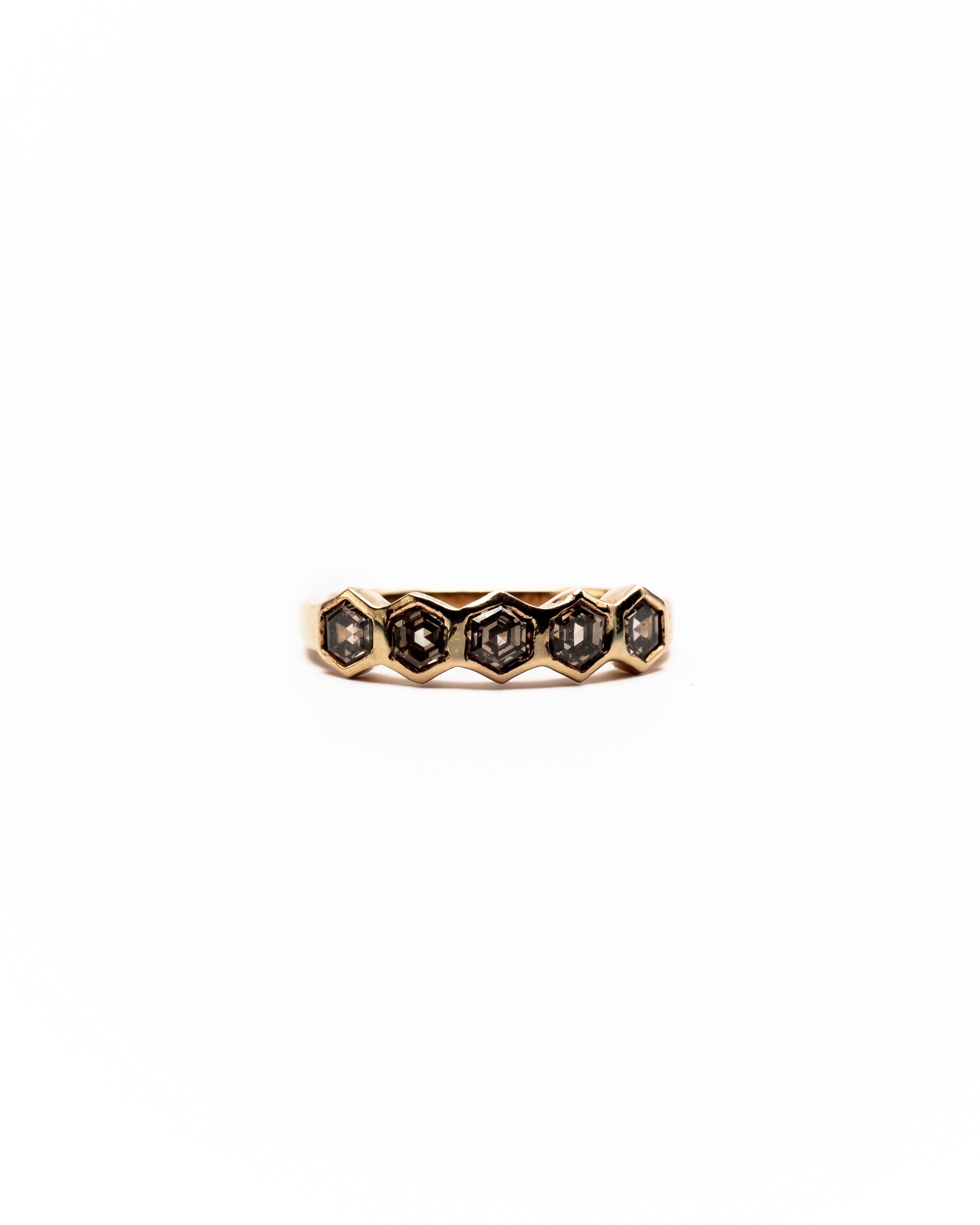 Champagne Diamond Honeycomb Band