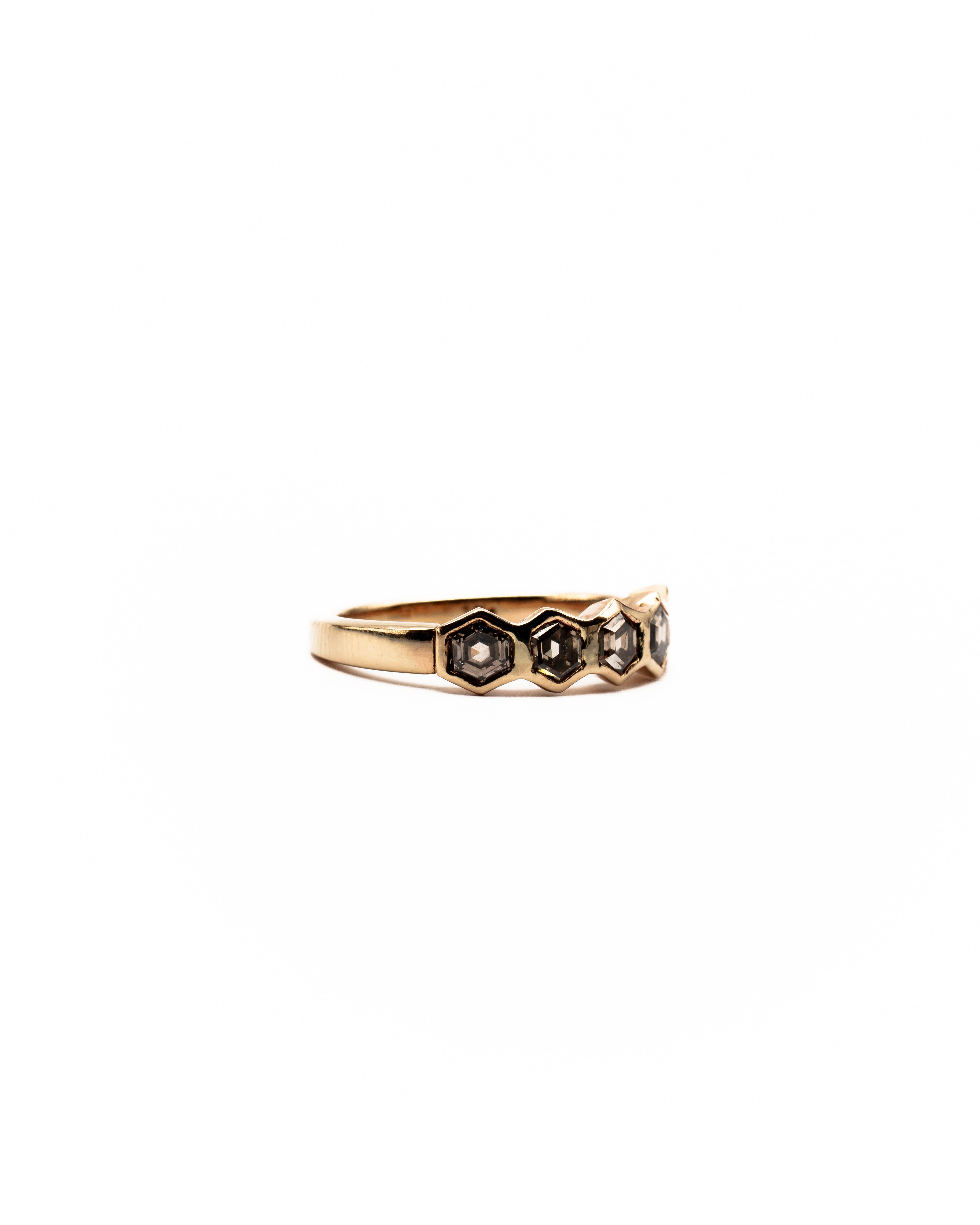 Champagne Diamond Honeycomb Band