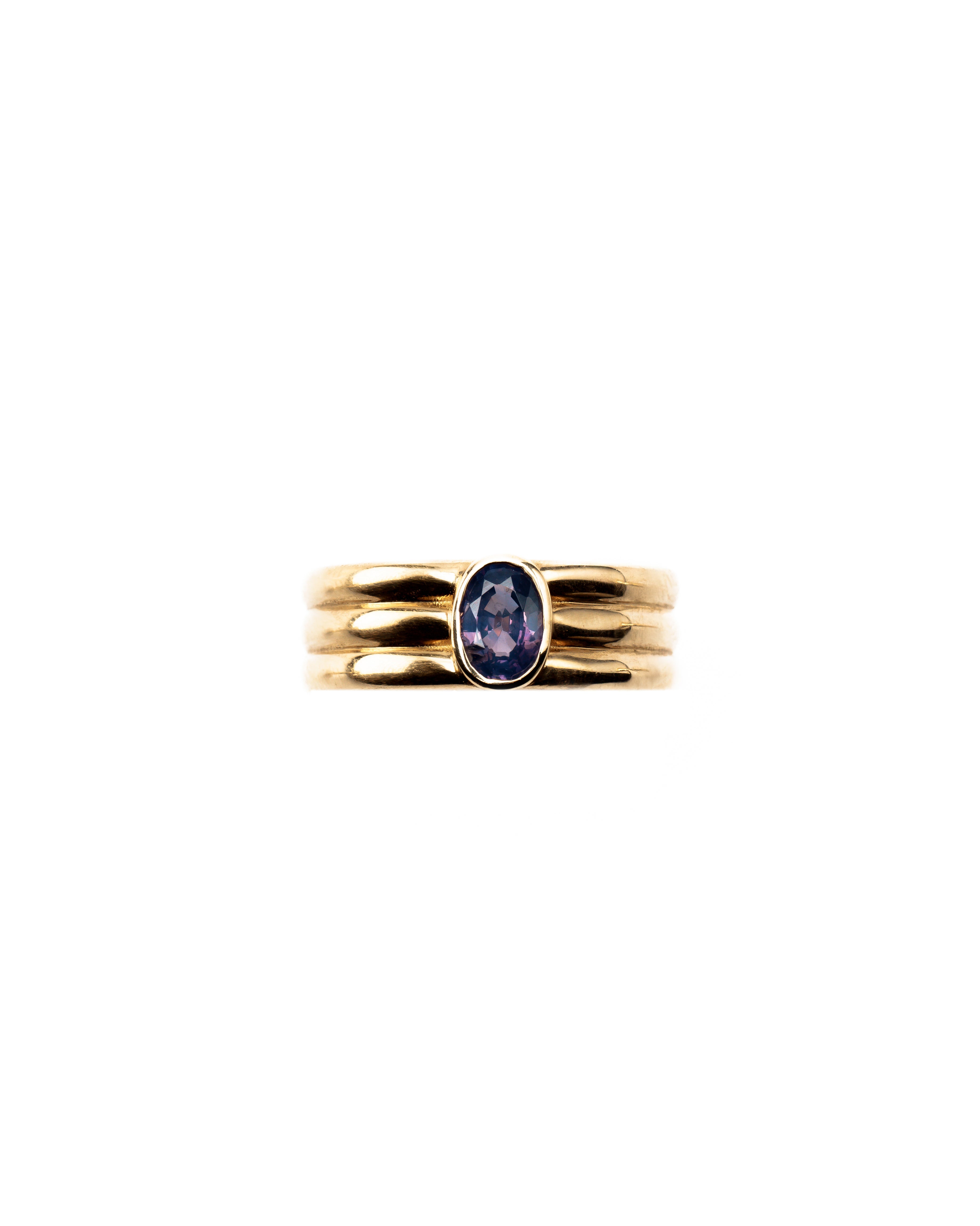 Purple Sapphire Ripple Ring